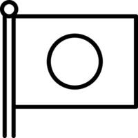 A black and white flag with a circle on it vector