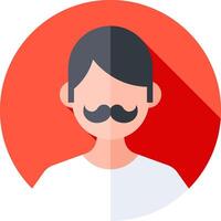A man with a mustache and a red circle vector
