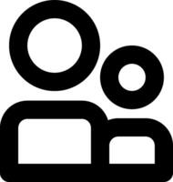 A black and white icon of two people vector