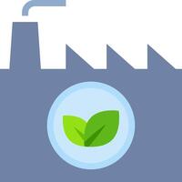 A factory with a green plant in the center vector
