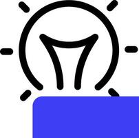 A light bulb with a blue outline vector