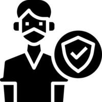 A man wearing a mask and holding a shield vector