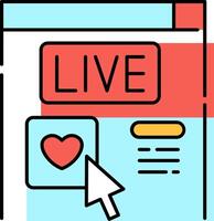 Live chat with a heart icon vector