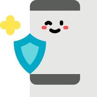 A cartoon character holding a shield and smiling vector