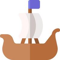 A boat with a sail on it is shown vector