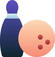 Bowling ball and pins on a white background vector
