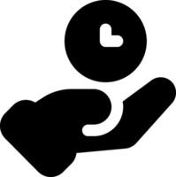 A hand holding a heart and a clock vector