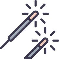 Two sparklers are shown on a white background vector