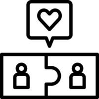 A black and white image of two people and a heart vector