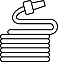 A black and white drawing of a cord vector