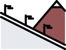 A snowboarder is riding down a slope vector