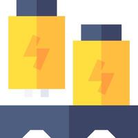 Two yellow containers with a lightning bolt on top vector