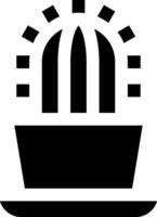 A black and white cactus icon on a white background vector