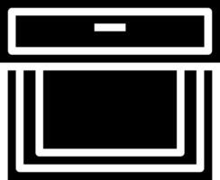 A black and white icon of a microwave vector