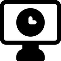 A computer monitor with a clock on it vector