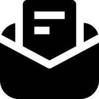 An envelope icon with a white background vector