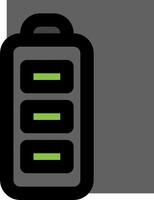 A black and green battery icon vector