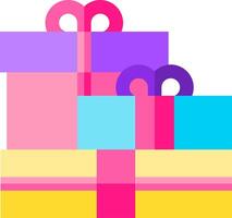 A stack of colorful gift boxes on a white background vector