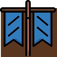 A blue flag with two blue flags on it vector