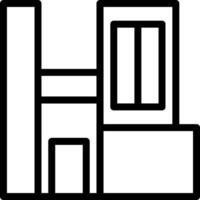 A black and white line drawing of a building vector
