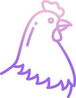A chicken icon with purple and pink lines vector
