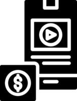 A smartphone with a dollar sign and a player vector