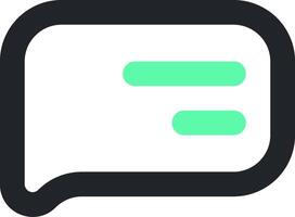 A speech bubble icon with green and black text vector