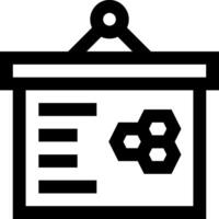 A black and white icon of a box with a hexagon vector