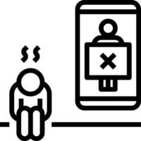 A man is sitting on the floor and looking at a phone vector