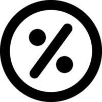 A percentage sign in a circle with two dots vector