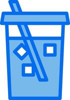 A blue cup with a straw and a drink in it vector