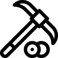 A black and white image of a hammer and a pair of balls vector