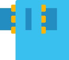 A blue and yellow button with a blue background vector