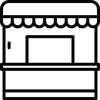 A black and white illustration of a store vector