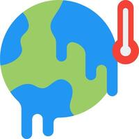 The earth is melting and the thermometer is pointing to it vector