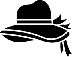 A black hat with a bow on it vector