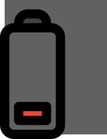 A black and red battery icon on a white background vector