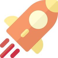 A rocket ship icon with a red and yellow rocket vector