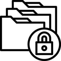 File folder icon with lock vector