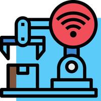 A robot with a wifi signal on it vector