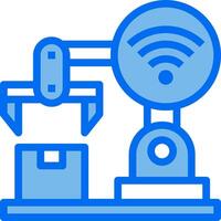 A robot with a wifi signal and a box vector
