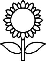 Sunflower coloring pages vector