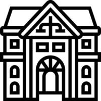 A black and white outline of a building vector