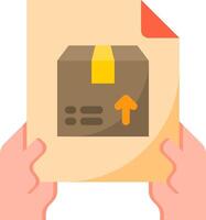Hand holding a box with an arrow pointing up vector