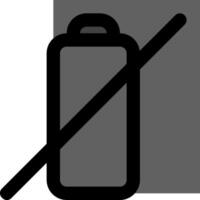 No battery icon with a black and white background vector