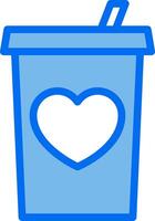 A blue cup with a heart in the middle vector