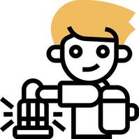 A man is pouring a drink into a mug vector