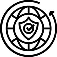A black and white logo of a shield with a check mark vector