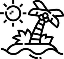 A black and white drawing of a palm tree and a sun vector