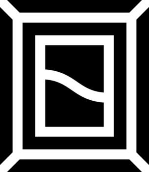 A black and white square with a wave in it vector